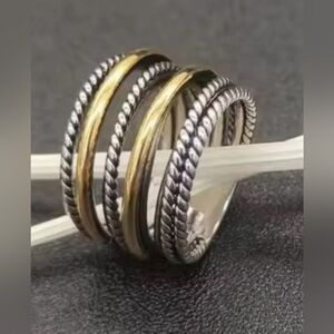 Crossover Cable two-tone Ring sizes available 6-9